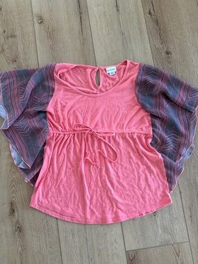 Motherhood Coral Pink Maternity Tank with Shoulder Tie